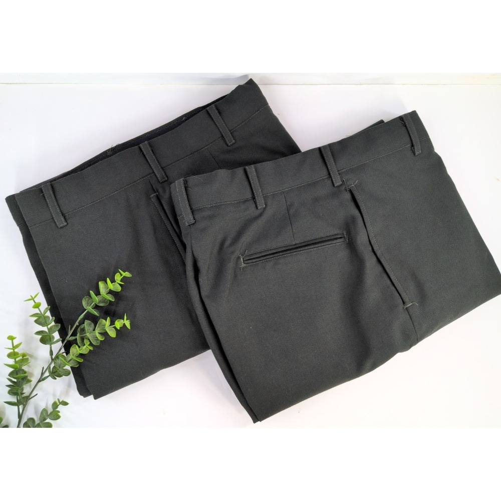 LOT 2🚨DSCP Mens Dress Trousers 33Rx29 Green Poly Wool Military Uniform Army